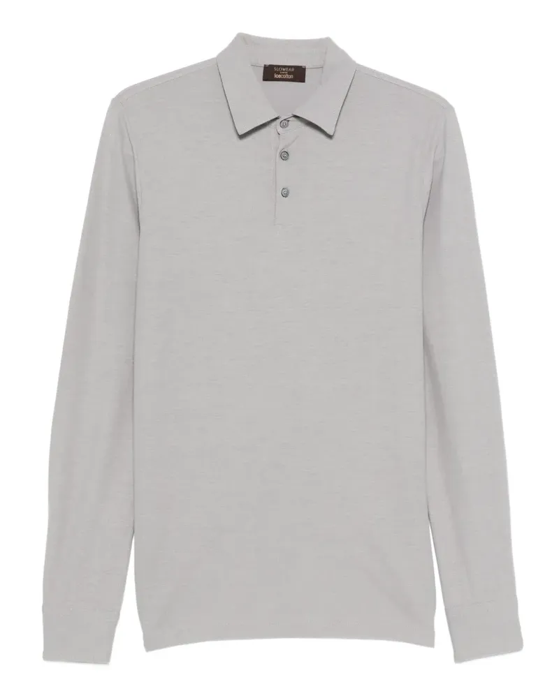 Zanone Langärmeliges Poloshirt - Grau Grau