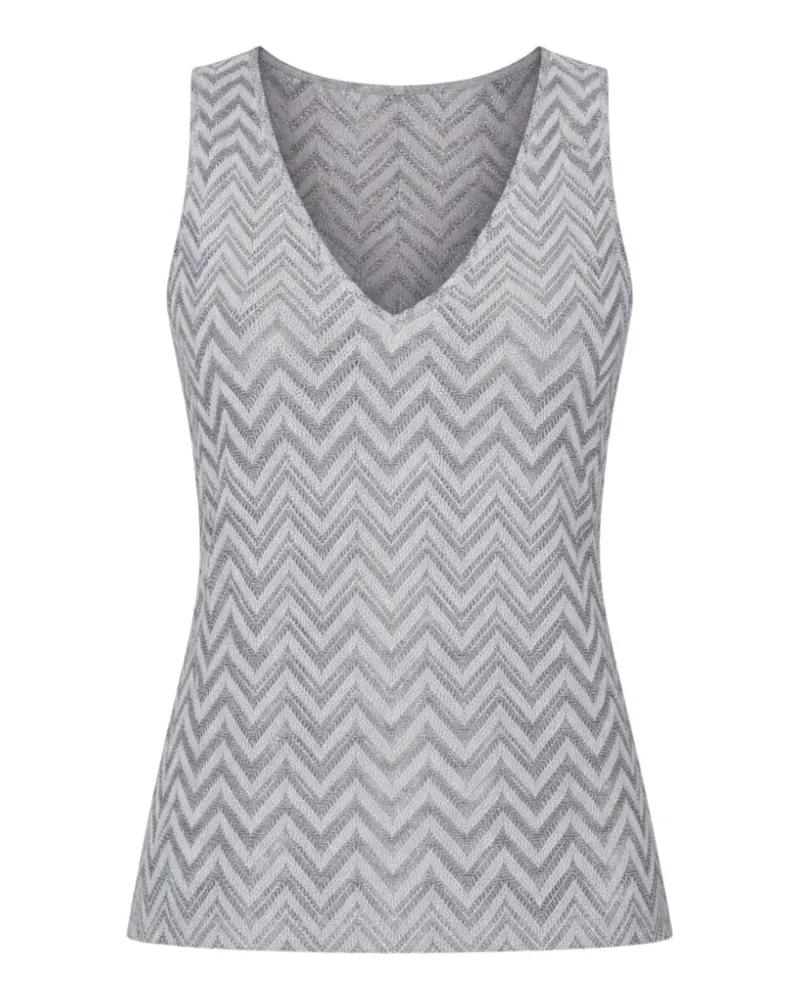 Liu Jo Stricktop mit Chevronmuster - Grau Grau