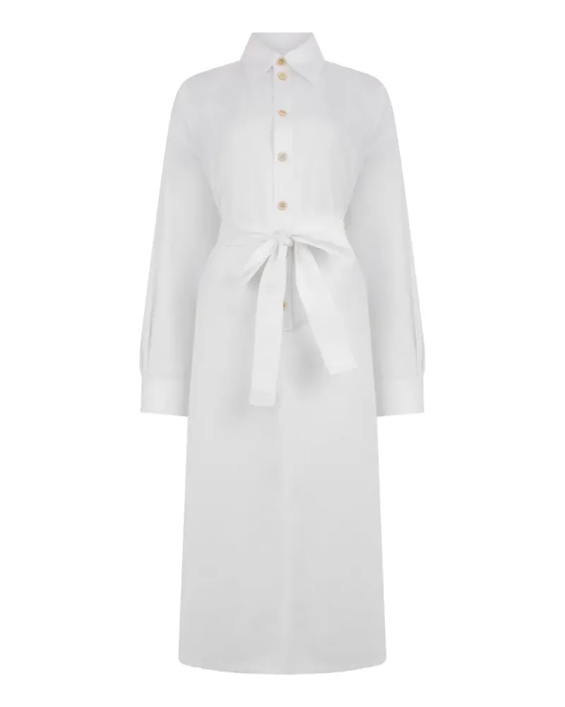 Fabiana Filippi collar belted dress - Weiß Weiß