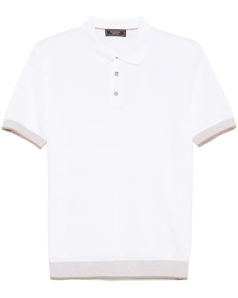 Peserico Fein gestricktes Poloshirt - Weiß Weiß