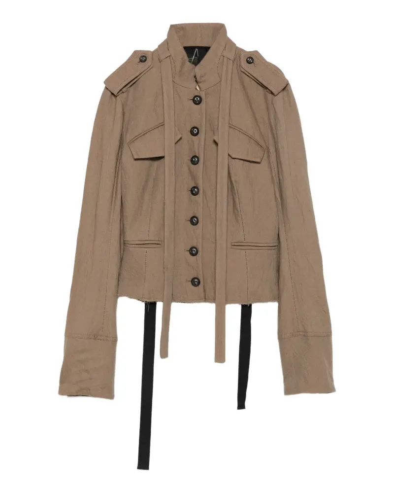 Masnada button-up epaulette jacket - Nude Nude