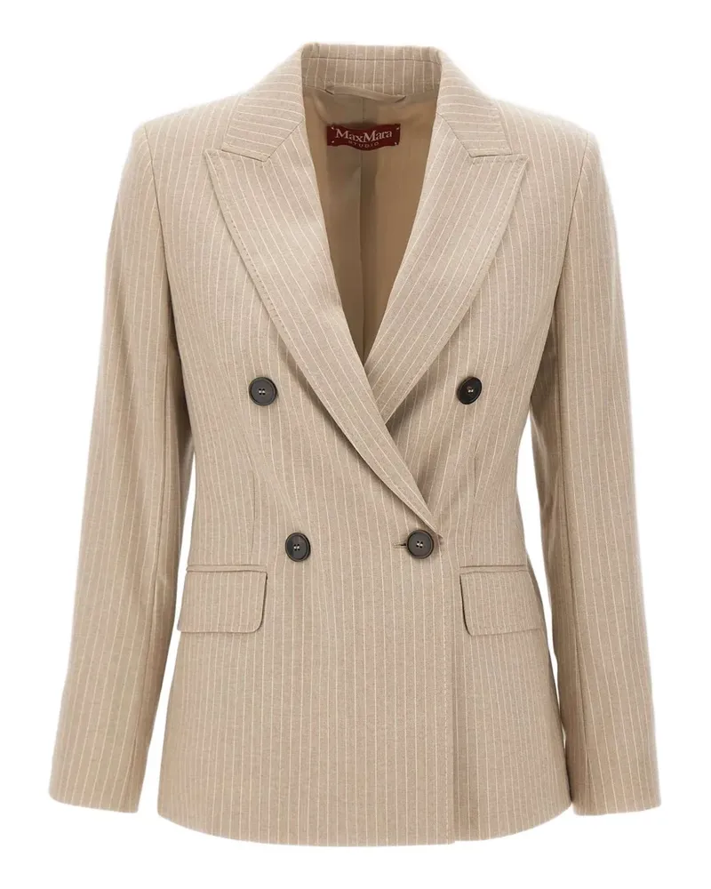 Max Mara Doppelreihiges Sakko mit Nadelstreifen - Nude Nude
