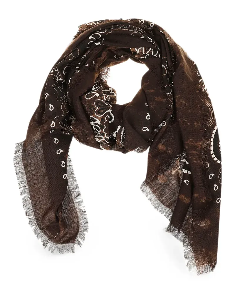 Destin paisley-print frayed-edge scarf - Braun Braun