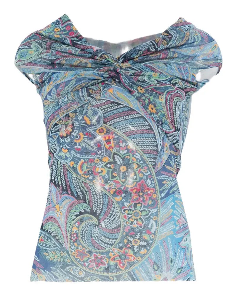 Etro patterned top - Blau Blau