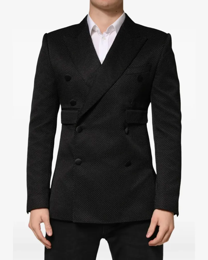 Dolce & Gabbana Doppelreihiges Sakko mit steigendem Revers - Schwarz Schwarz