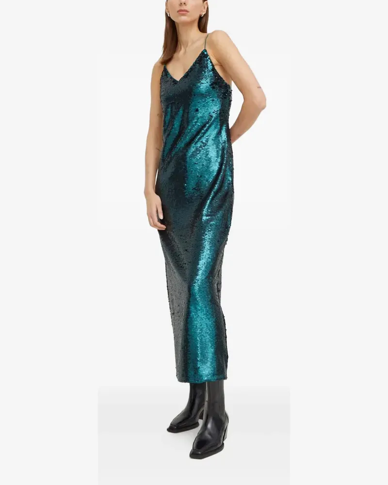 Samsøe & Samsøe Midikleid mit Pailletten - Grün Grün