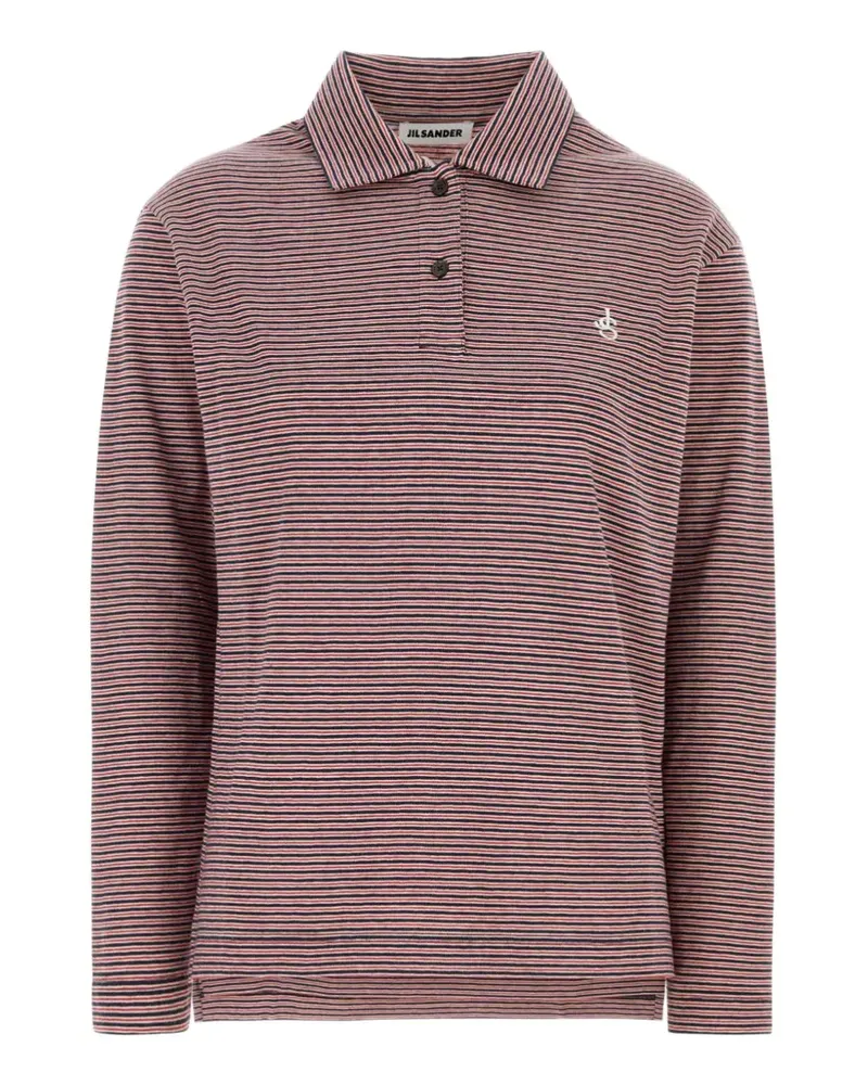 Jil Sander striped long-sleeve polo shirt - Rot Rot