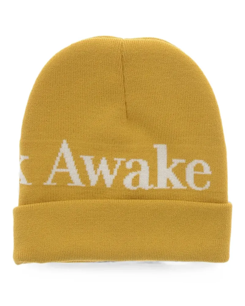 AWAKE NY Beanie mit Logo - Gelb Gelb