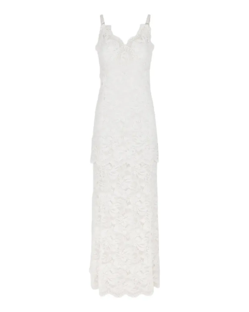Paco Rabanne Maxikleid aus Spitze - Weiß Weiß