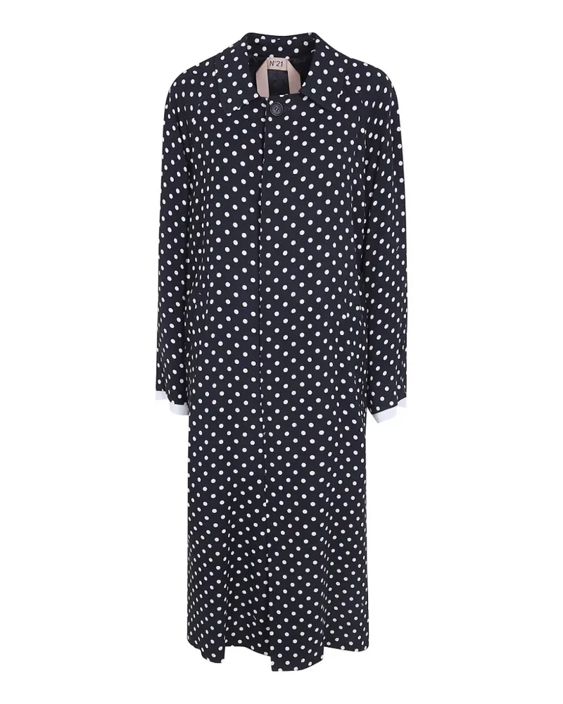 N° 21 polka-dot raglan-sleeve coat - Blau Blau