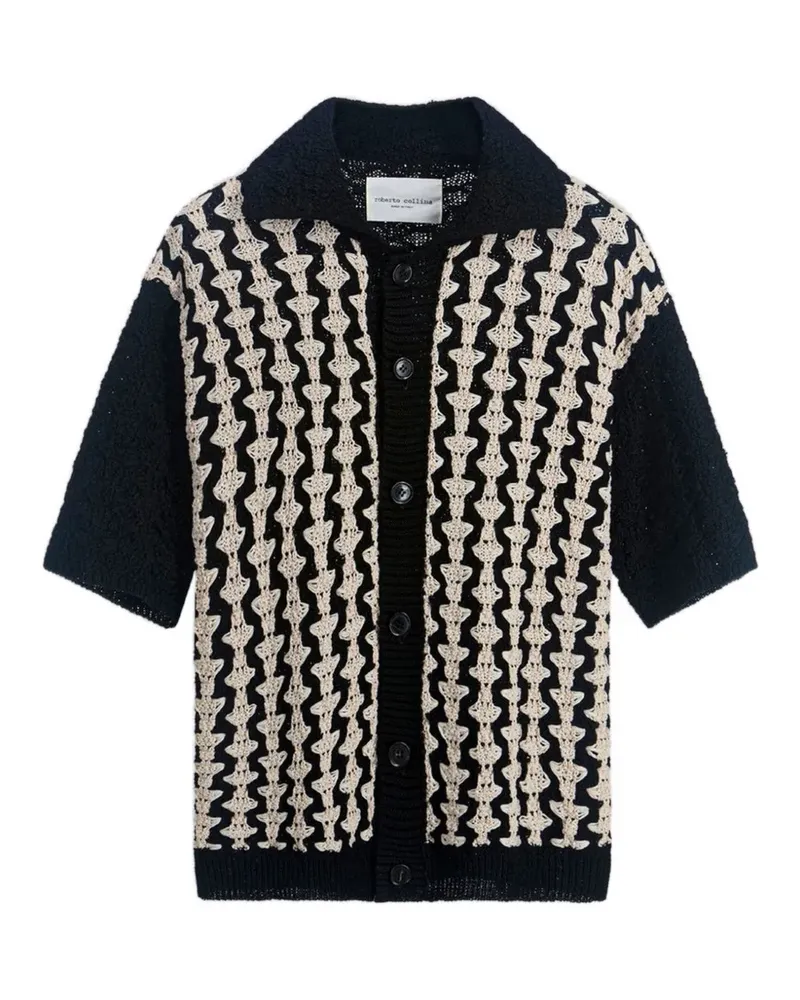 Roberto Collina crochet-knit short-sleeve shirt - Schwarz Schwarz