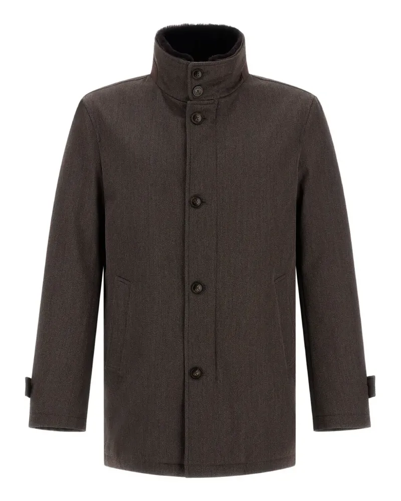 Herno Mantel mit Shearling-Kragen - Braun Braun