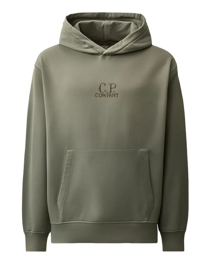 C.P. Company logo-embroidered hoodie - Grün Grün