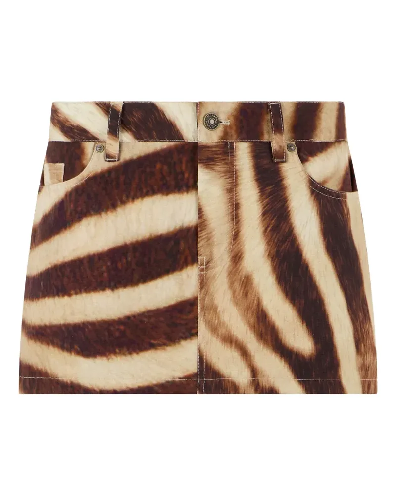 7 for all mankind short zebra-print skirt - Nude Nude