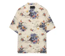 Bowlinghemd mit Hawaii-Print - Gelb