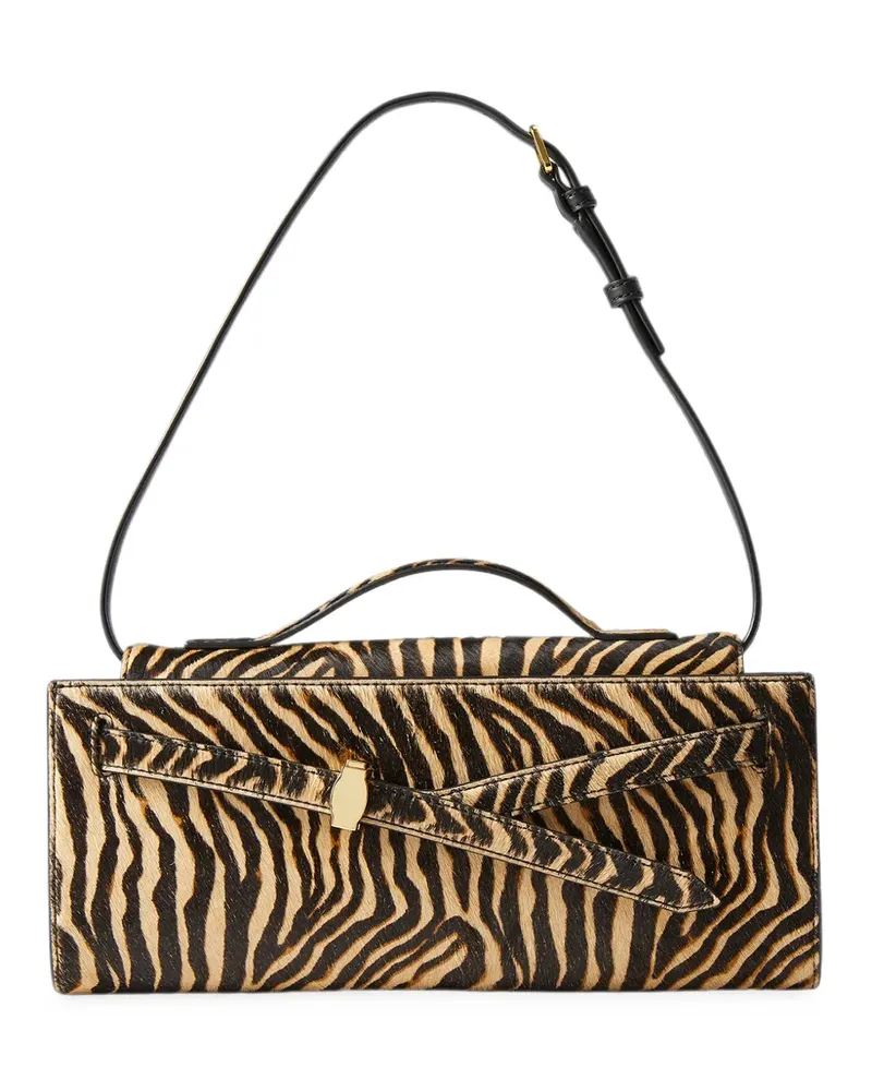 Veronica Beard Dash Schultertasche mit Zebra-Print - Nude Nude