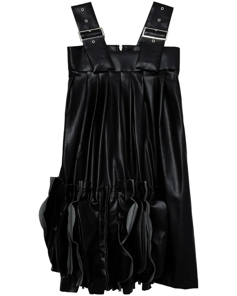 Comme des Garçons Midikleid aus Leder - Schwarz Schwarz