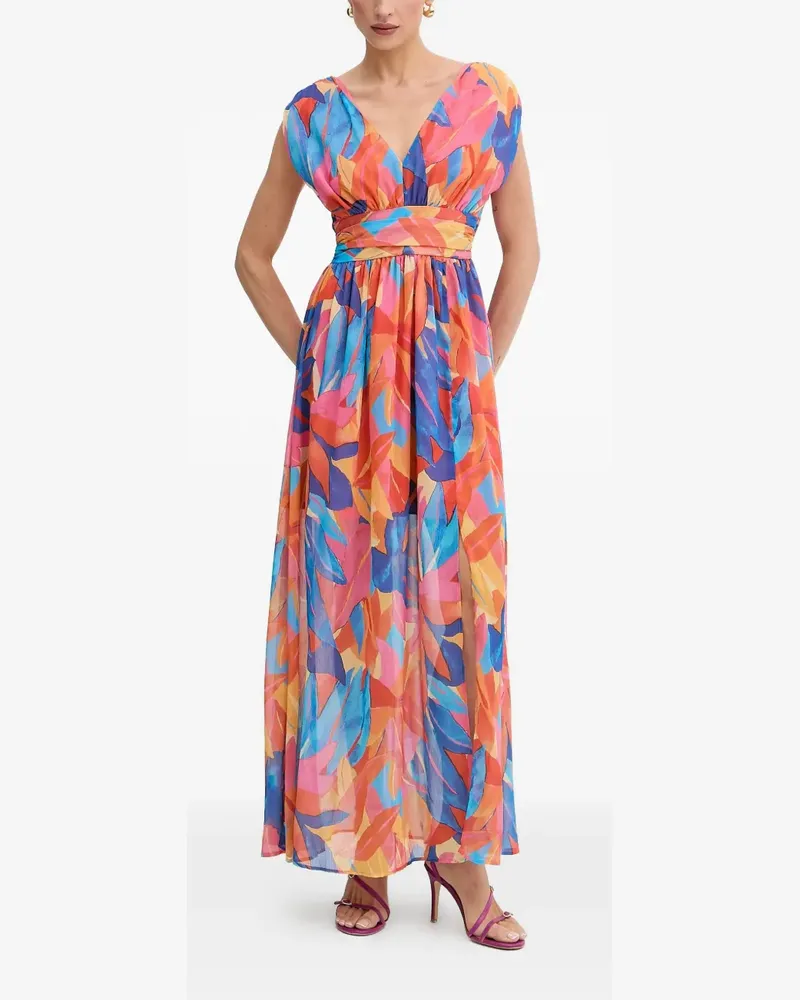 Morgan V-neck floral-print maxi dress - Orange Orange