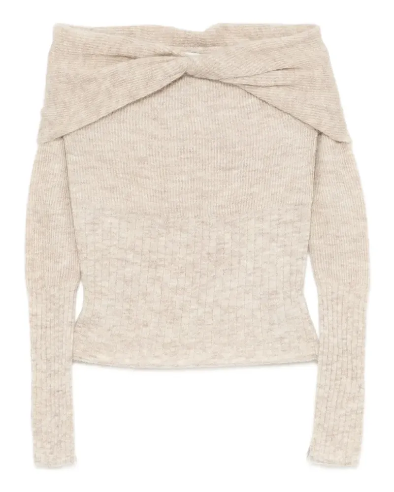 Reformation Florie Twist Pullover - Nude Nude