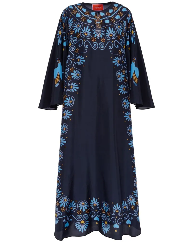 La DoubleJ Kaftan aus Seide mit Print - Blau Blau