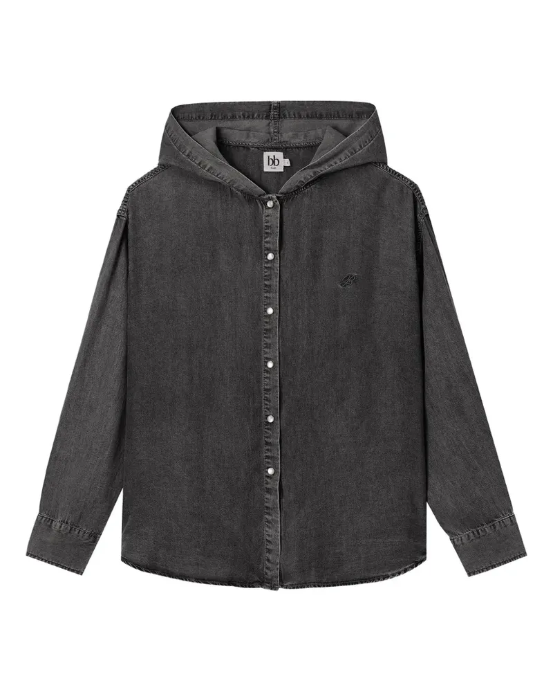 b+ab hooded denim shirt - Grau Grau