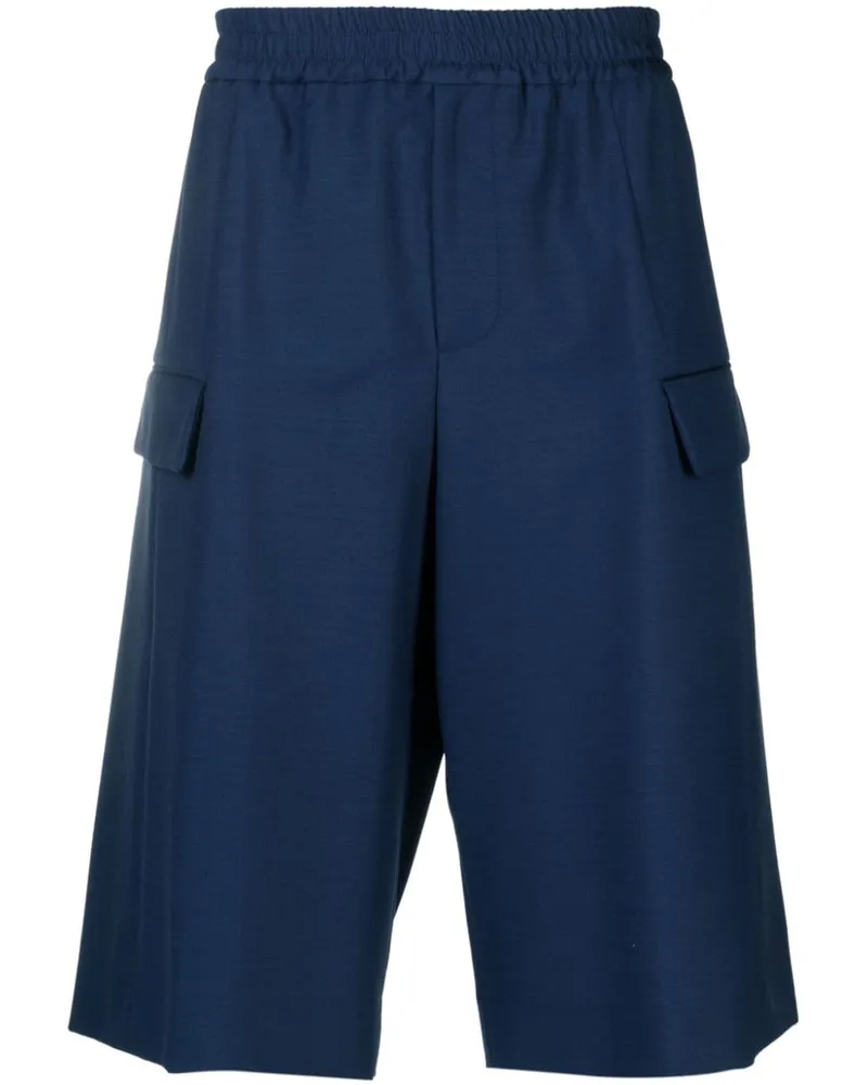 Alexander McQueen Weite Shorts mit Abnähern - Blau Blau