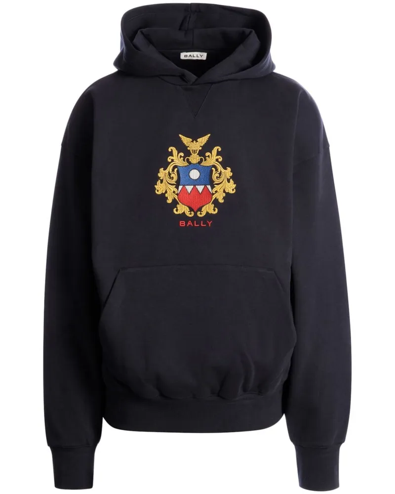 Bally Hoodie mit Logo-Stickerei Blau