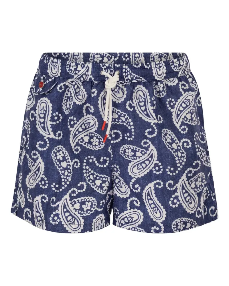Kiton Badeshorts mit Kordelzug - Blau Blau