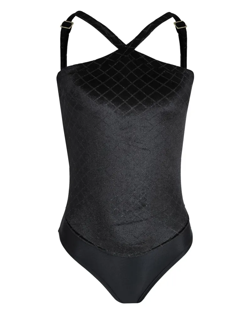 Amir Slama Neckholder-Body aus Stretch - Schwarz Schwarz