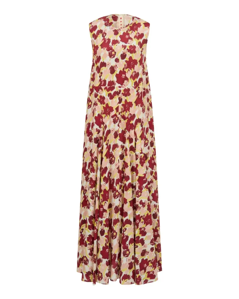 Marni floral pleated silk dress - Rot Rot