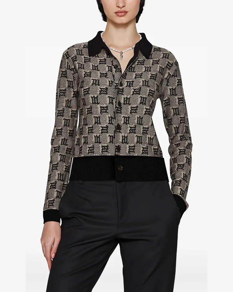 MISBHV Cardigan mit Monogrammmuster - Schwarz Schwarz