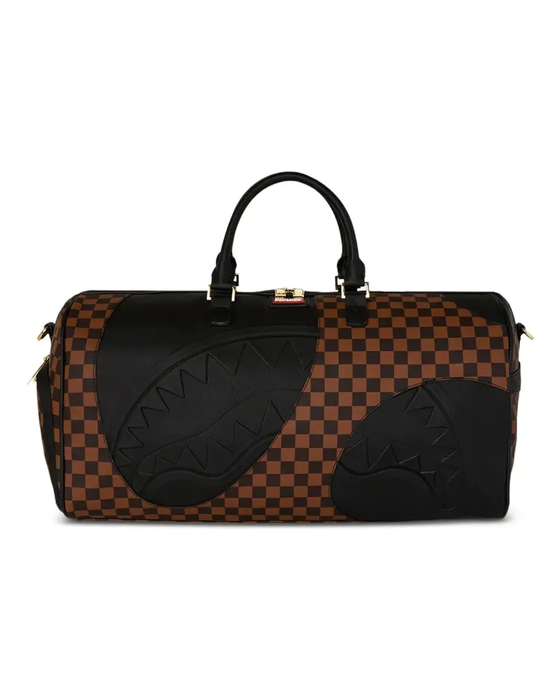 Sprayground Karierte Jetstream Reisetasche mit Prägung - Braun Braun