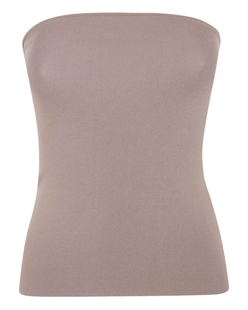 Entire Studios ribbed-knit strapless top - Nude Nude