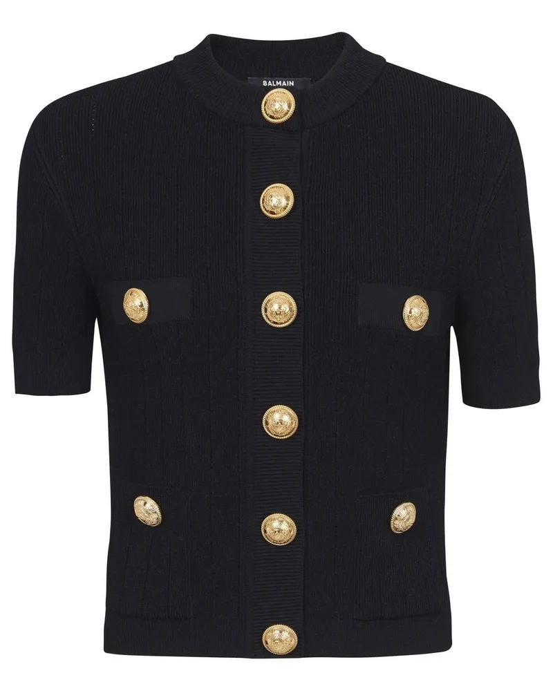 Balmain Cardigan mit geprägten Knöpfen - Schwarz Schwarz