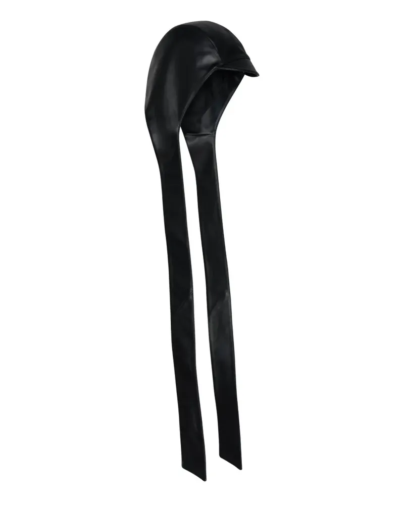 Jean Paul Gaultier Kapuze aus Leder - Schwarz Schwarz
