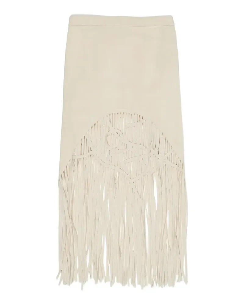 BIMBA Y LOLA fringe-trimmed skirt - Nude Nude