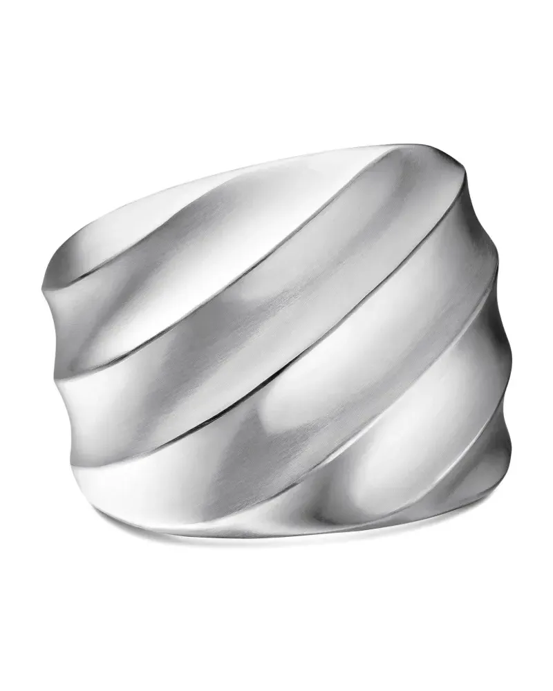 David Yurman Cable Edge Saddle Ring aus recyceltem Silber 18,8mm Silber