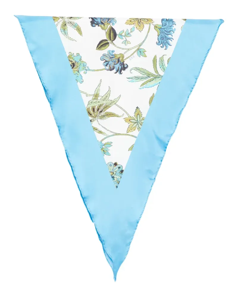Fay Schal mit Blumen-Print - Blau Blau