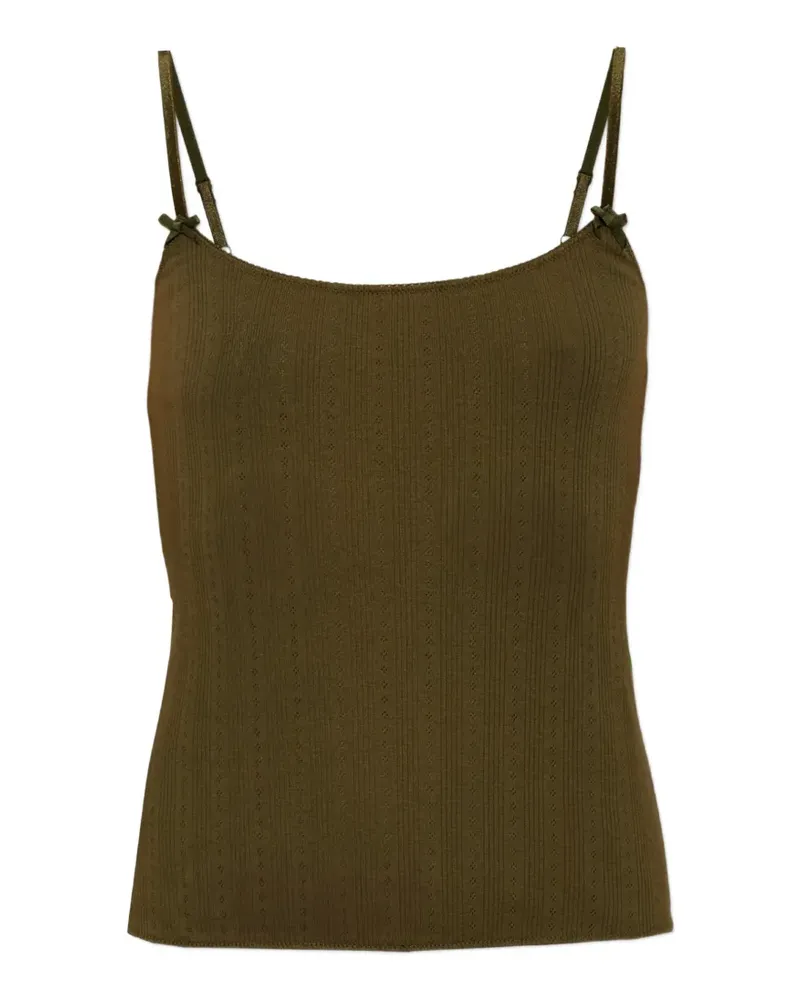Maison Margiela Pyjama-Oberteil aus Pointelle-Strick mit Schleifendetail - Grün Grün