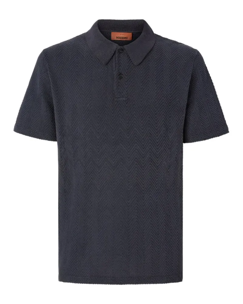 Missoni herringbone polo shirt - Blau Blau