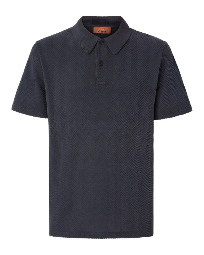 Missoni Poloshirt mit Fischgrätenmuster - Blau Blau