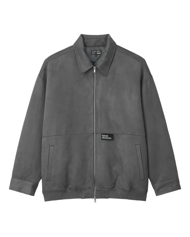 Izzue logo-patch zip-up jacket - Grau Grau