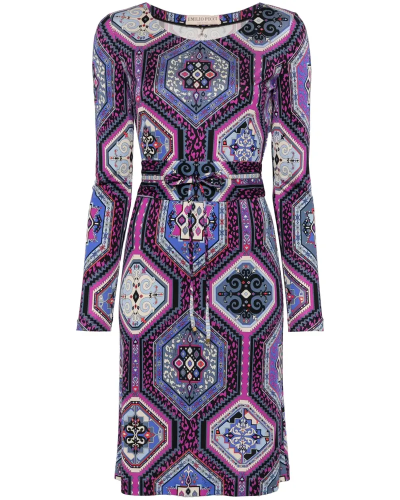 Emilio Pucci Midikleid mit geometrischem Print - Violett Violett