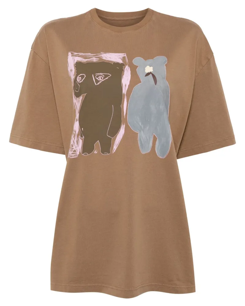 JNBY T-Shirt mit Bären-Print - Braun Braun