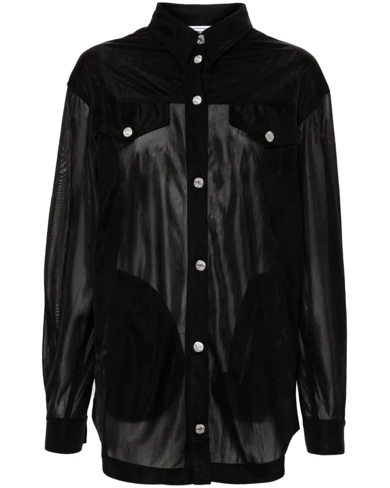 Moschino Semi-transparentes Hemd - Schwarz Schwarz