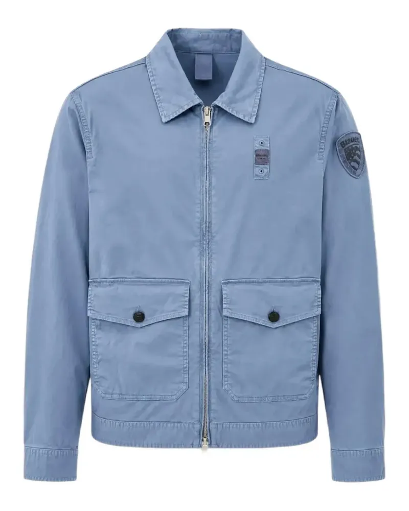 Blauer Jacke mit Reißverschluss Blau