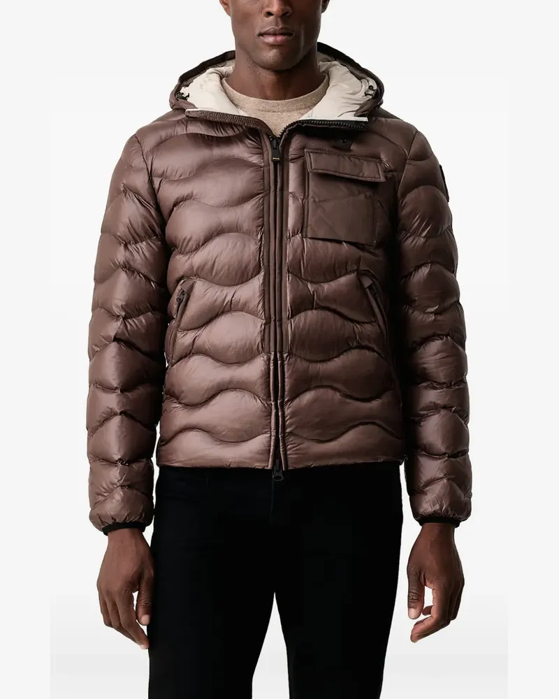 Blauer wave-quilted Sorona® Aura hooded jacket - Braun Braun