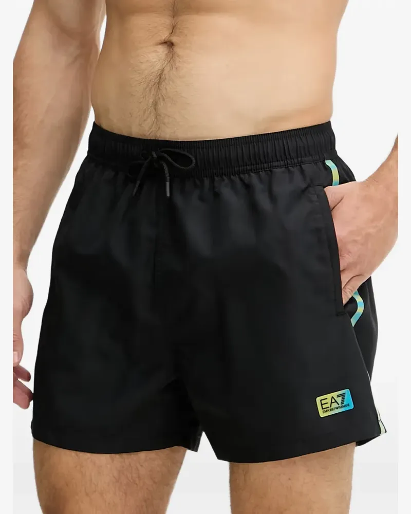 EA7 Badeshorts mit Kordelzug - Schwarz Schwarz