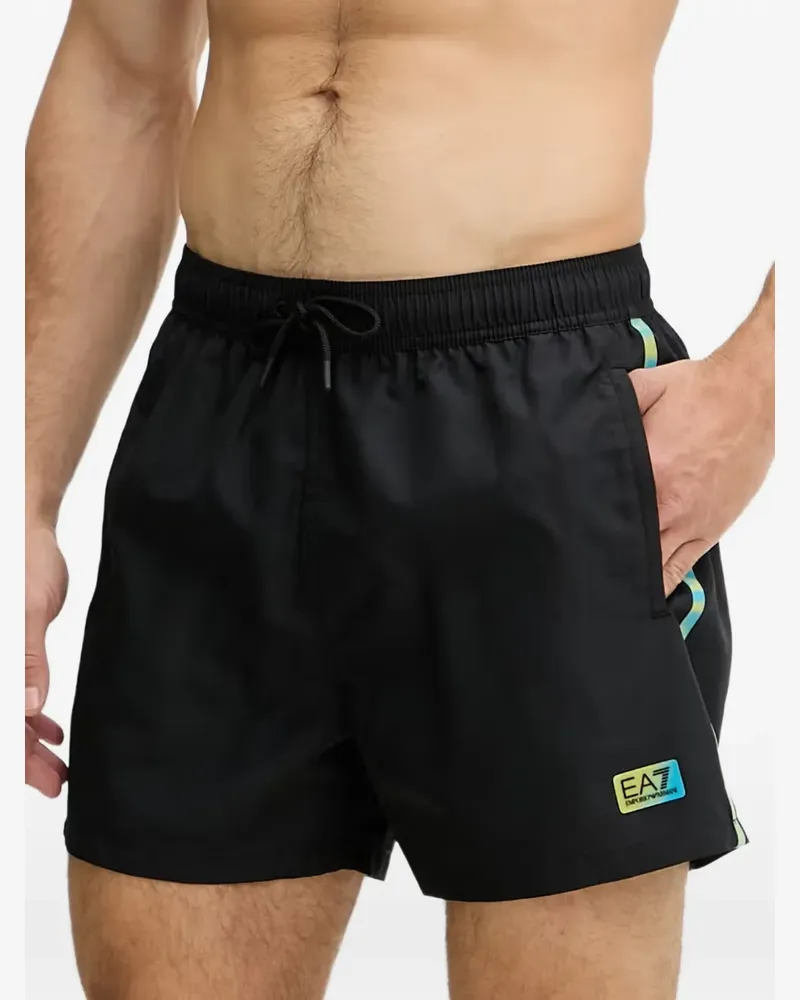 EA7 Badeshorts mit Kordelzug - Schwarz Schwarz