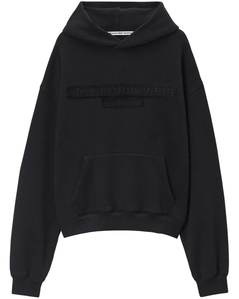 Alexander Wang Hoodie mit Distressed-Logo - Schwarz Schwarz